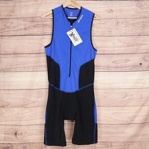 New! SPARX Triathlon Suit 2XL Blue Cycling Jersey Tri Sleeveless Zip